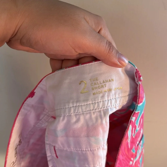 Lilly Pulitzer Callahan Shorts in Flirty Sea Pink & Blue Size 2 - Picture 6 of 7